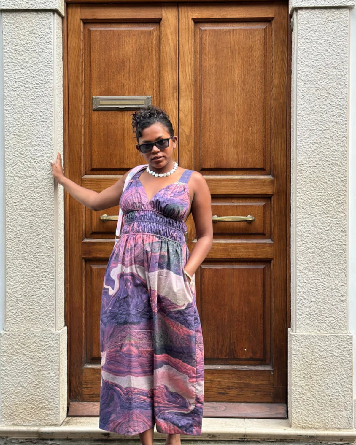 August printed dress