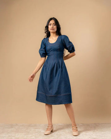 ISABELLE UPCYCLED DENIM DRESS