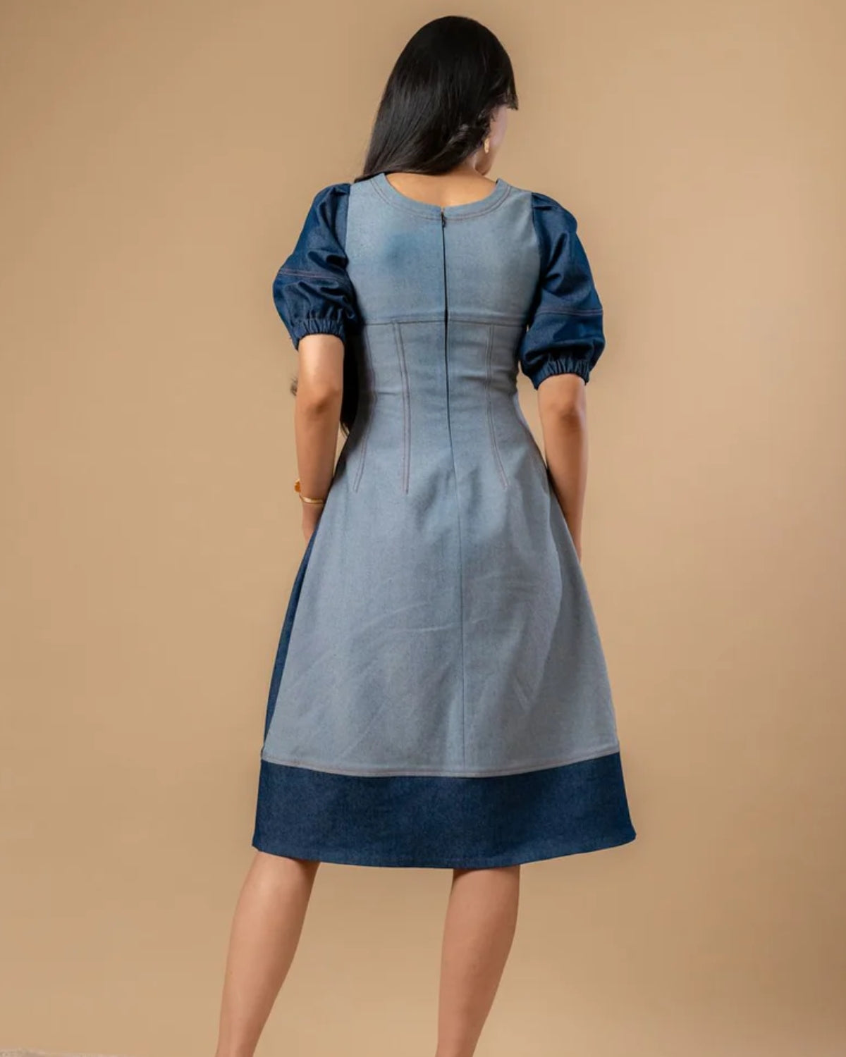 ISABELLE UPCYCLED DENIM DRESS