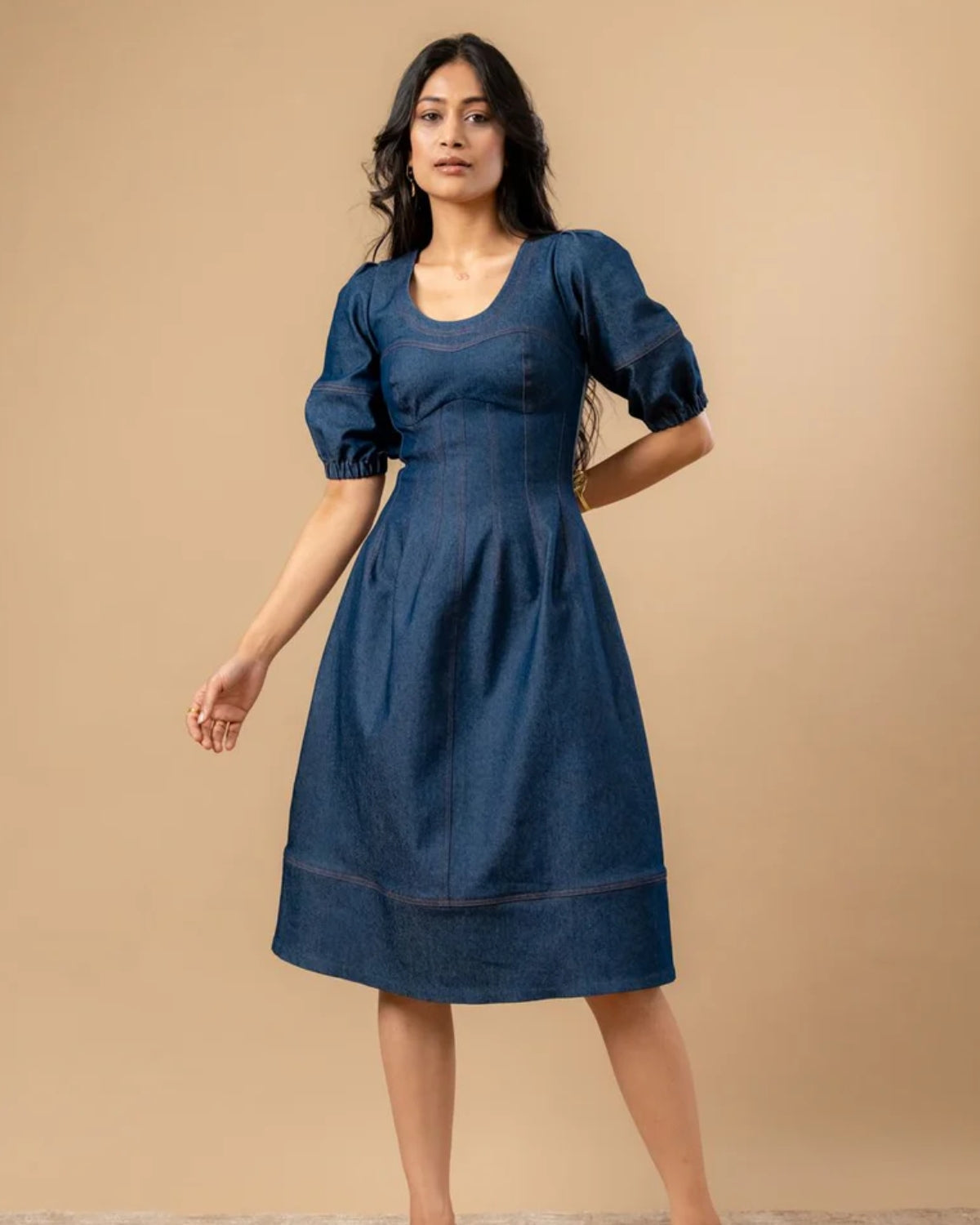 ISABELLE UPCYCLED DENIM DRESS