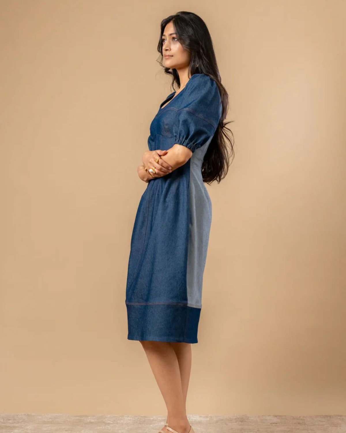 ISABELLE UPCYCLED DENIM DRESS