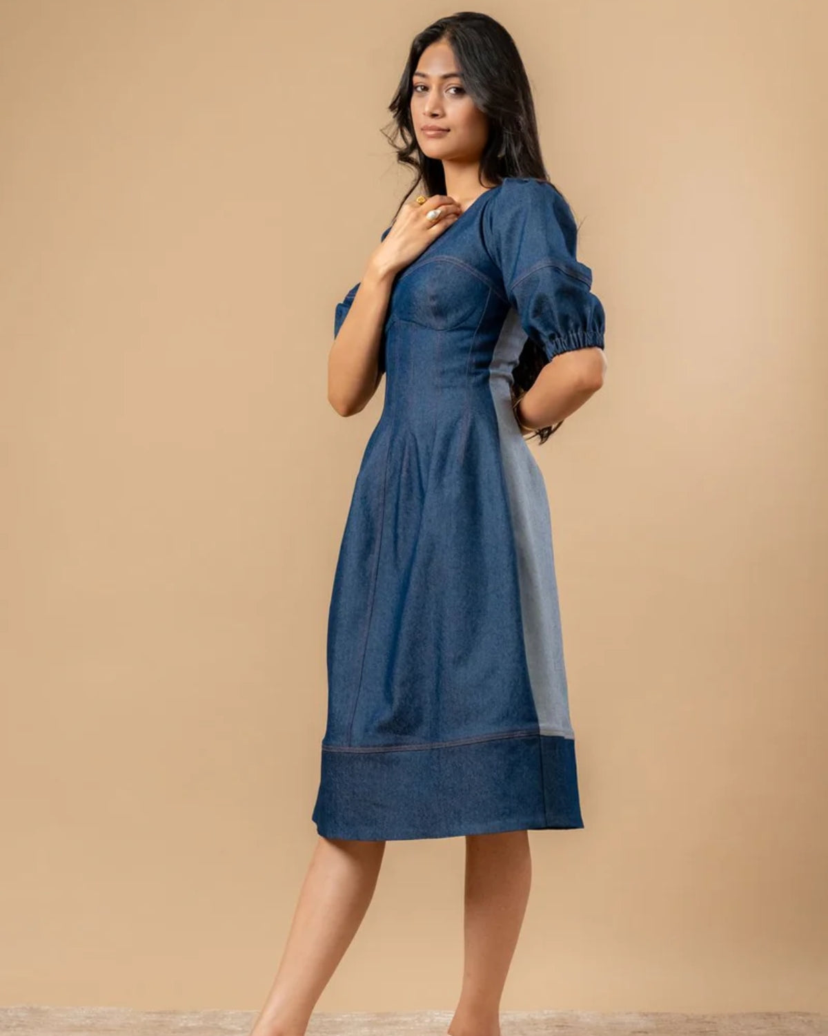 ISABELLE UPCYCLED DENIM DRESS